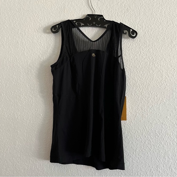 Bobbe Active Athletic Tank Top Mesh Paneled NWT Black - Picture 4 of 7